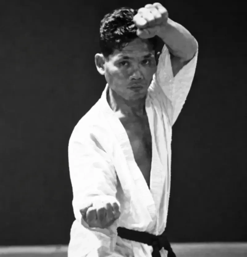 Master Yoshitaka Funakoshi upper body jodan age uke block